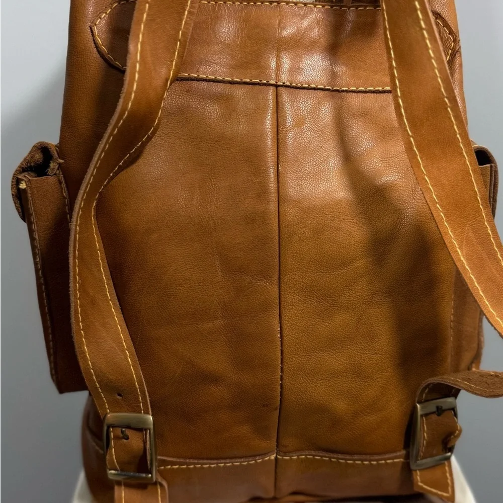 Handmade Brown Leather Backpack